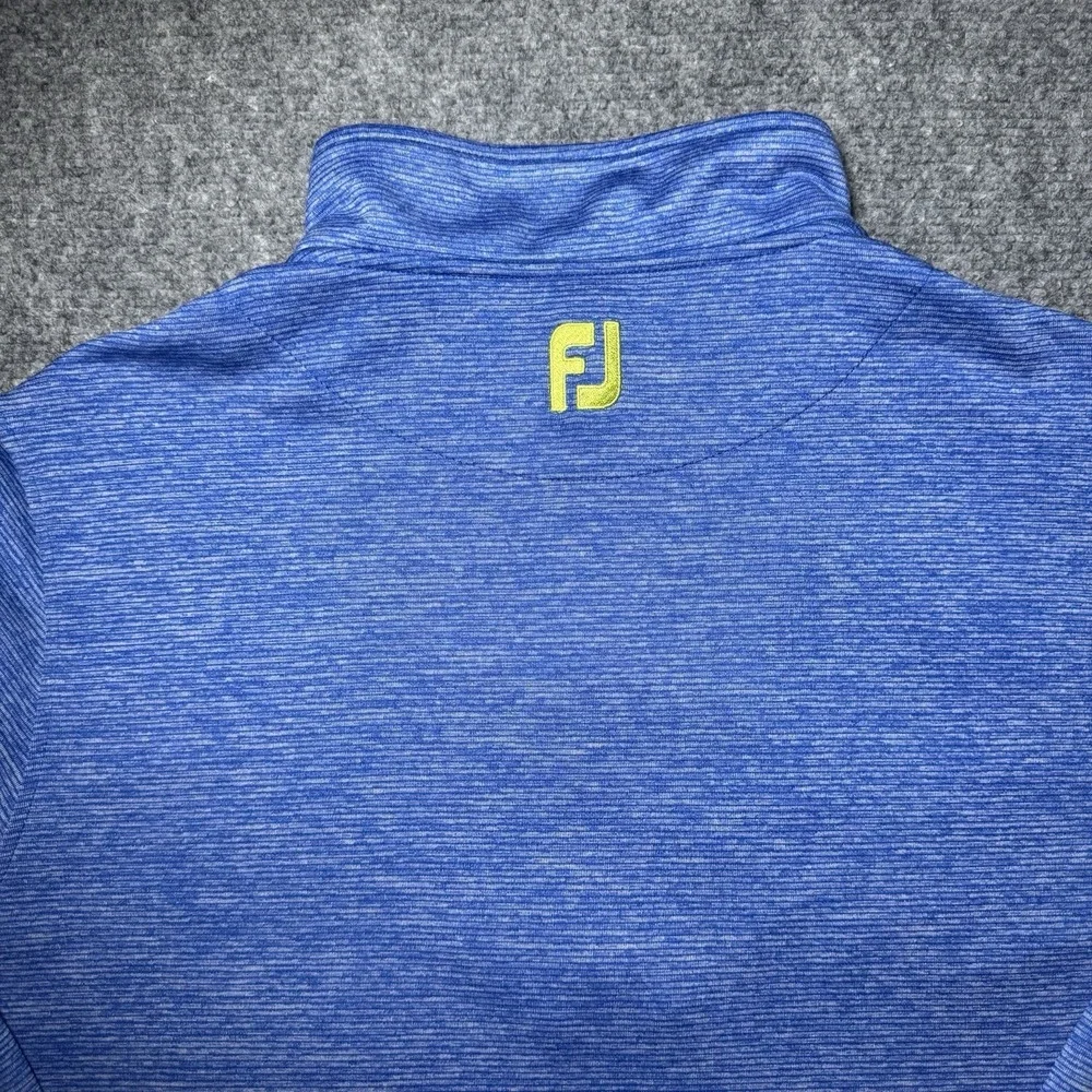 Foot Joy Pullover Quarter Zip Golf Performance Men Medium Sweater Heather Blue